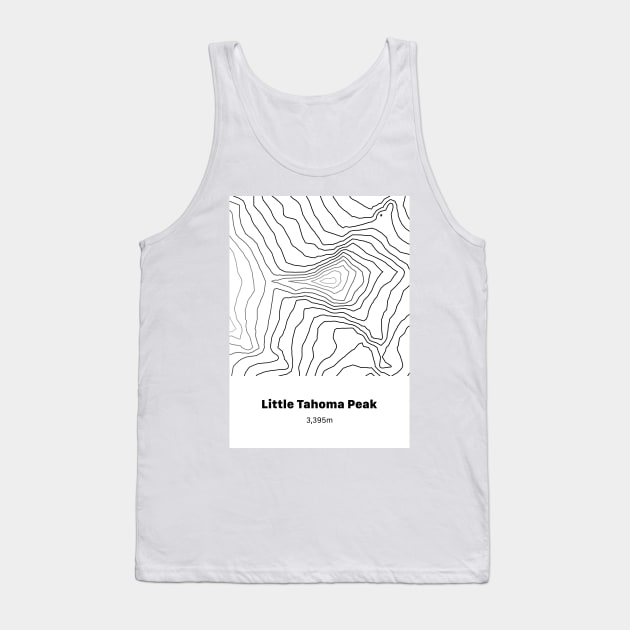 Little Tahoma Peak Topographic Map Tank Top by Visitify